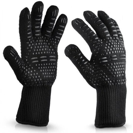 300 500 Centigrade Extreme Heat Resistant Bbq Gloves Black