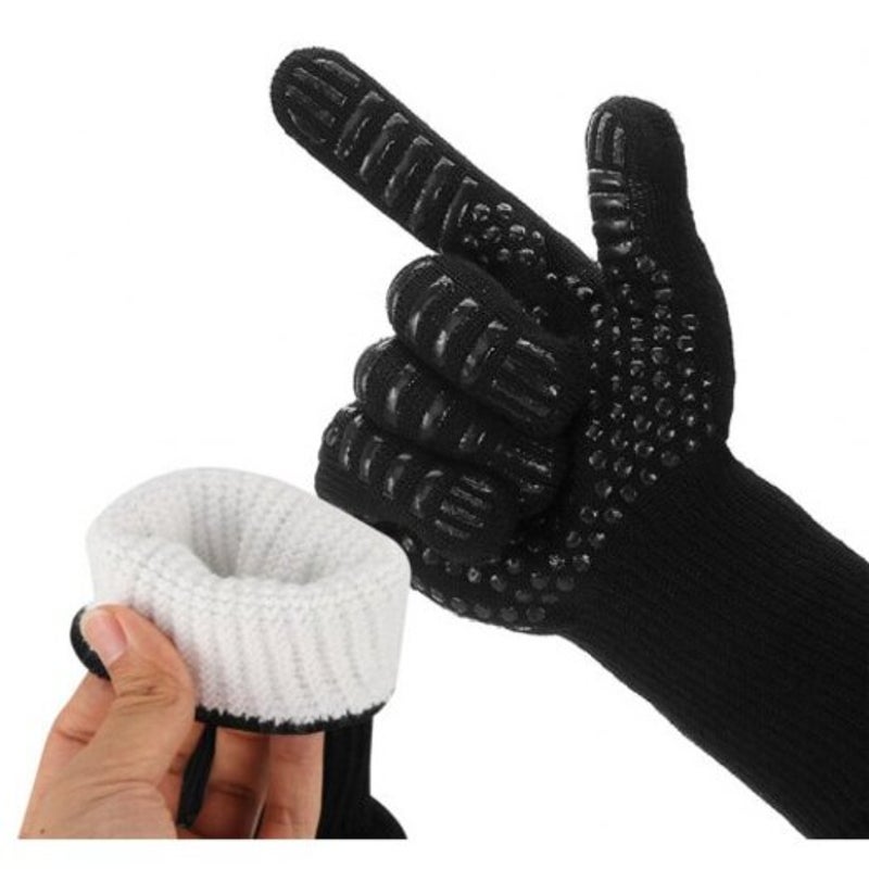 300 500 Centigrade Extreme Heat Resistant Bbq Gloves Black