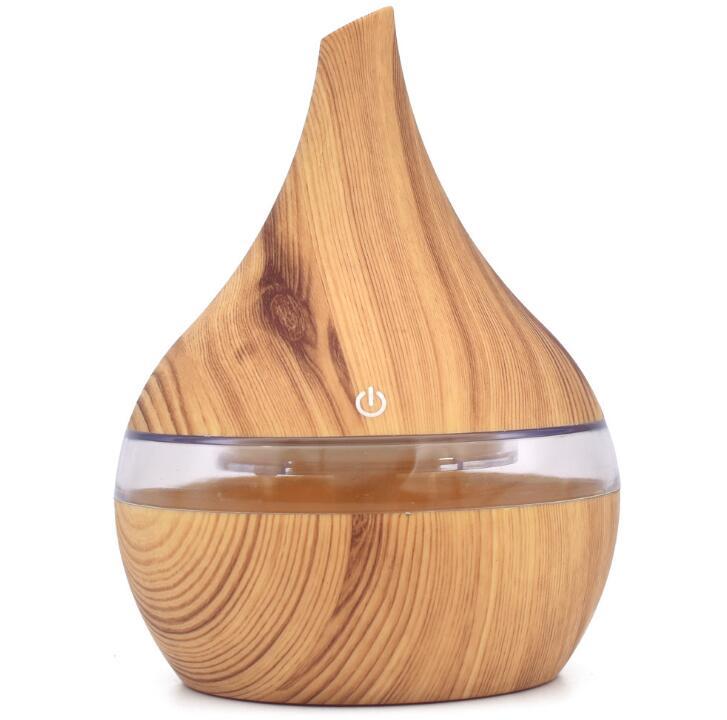 Air Diffusers 300Ml Wood Grain Usb Electric Aroma