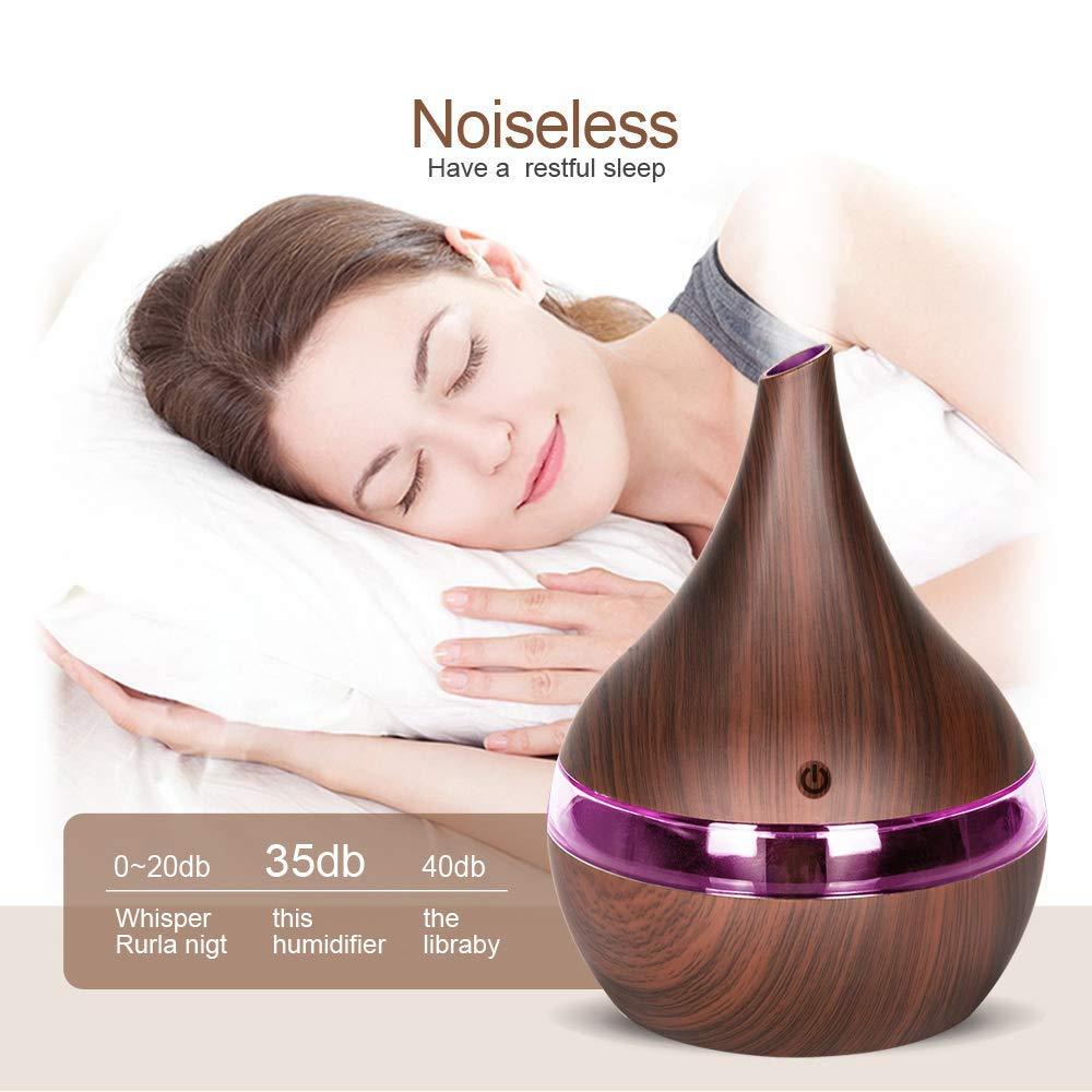 Air Diffusers 300Ml Wood Grain Usb Electric Aroma
