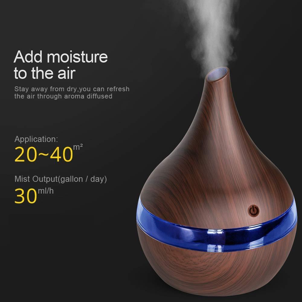 Air Diffusers 300Ml Wood Grain Usb Electric Aroma