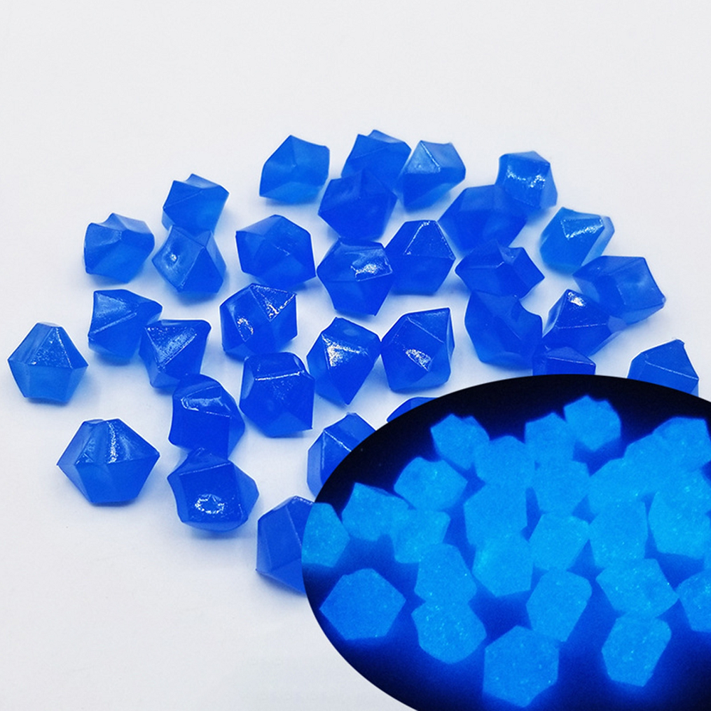 300Pcs Dark Aquarium Pebbles Decorative Walkways Garden Path Luminous Stones