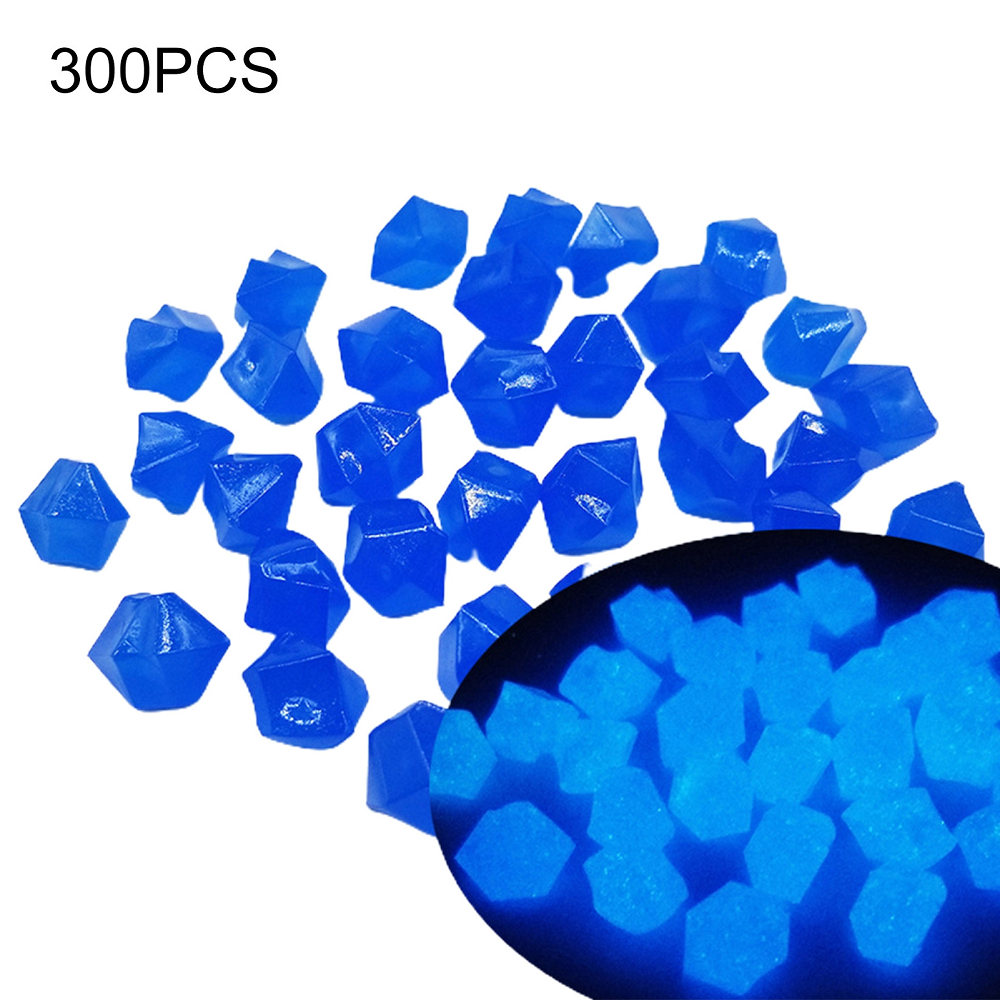 300Pcs Dark Aquarium Pebbles Decorative Walkways Garden Path Luminous Stones