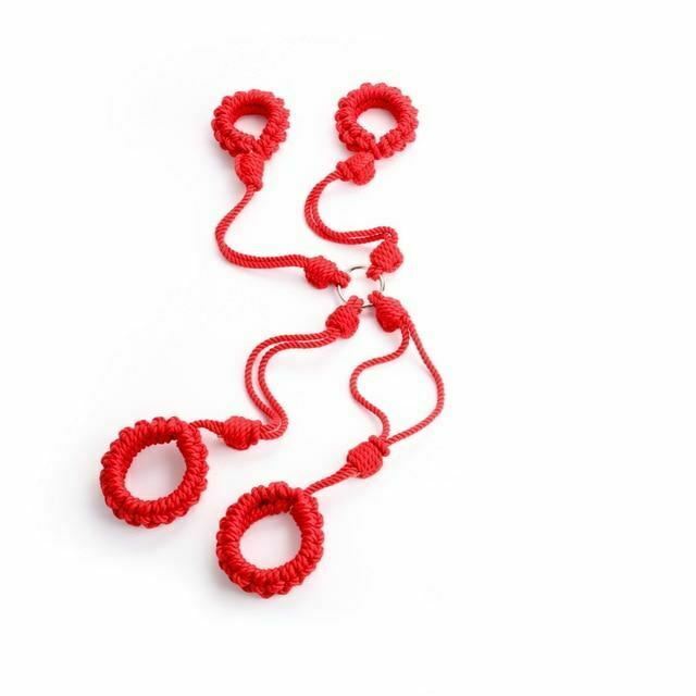 Braided Shibari Rope Bondage Handcuffs Ankle Cuffs Restraints Bdsm Hogtie