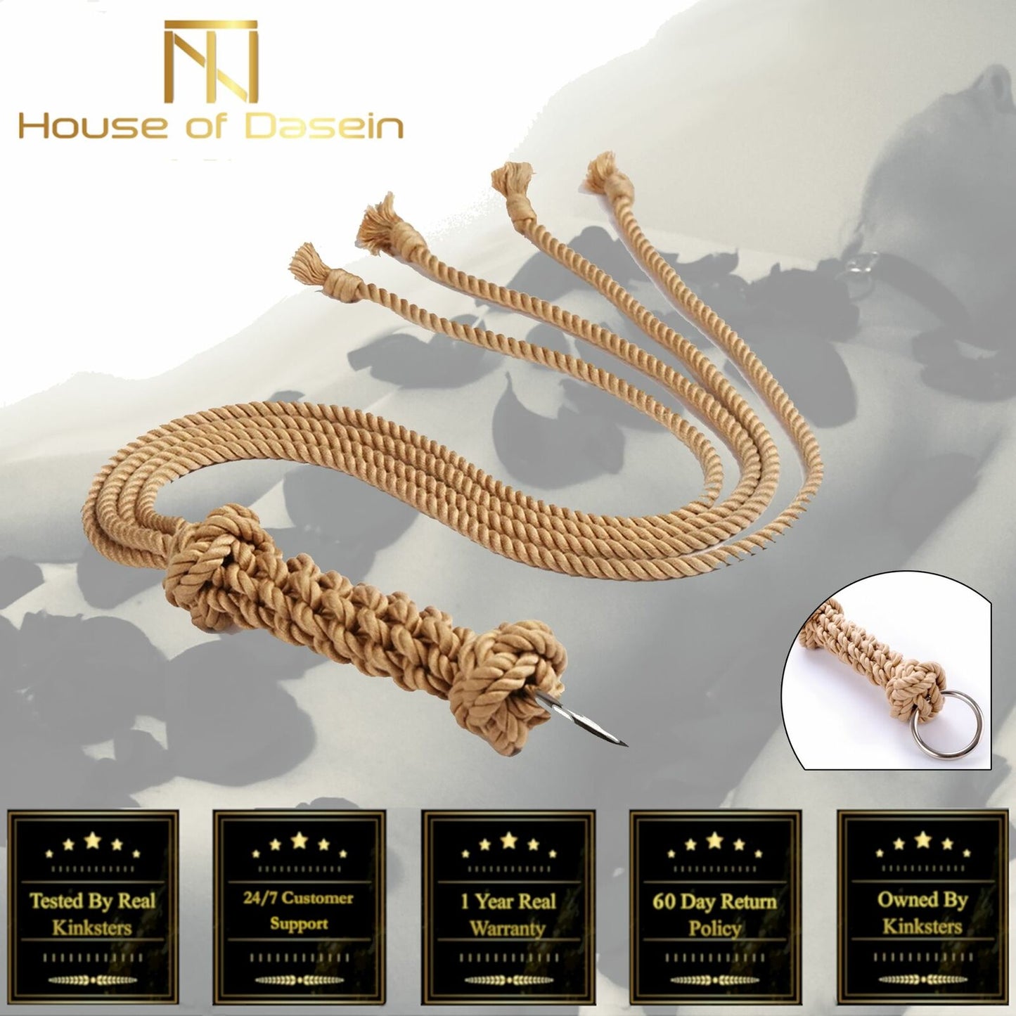 Bdsm Handmade Shibari Rope Soft Cotton Flogger Impact Toy Spanking Fetish