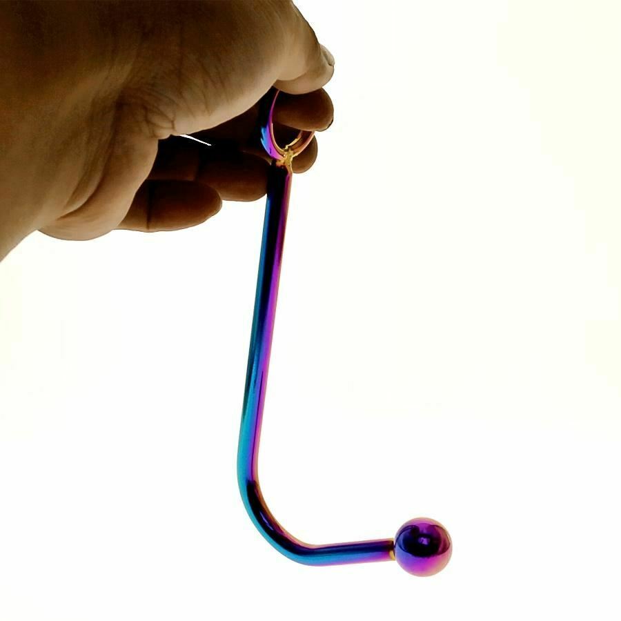 Stainless Steel Metal Rainbow Anal Hook Bdsm Butt Plug Ball Bondage Restraint