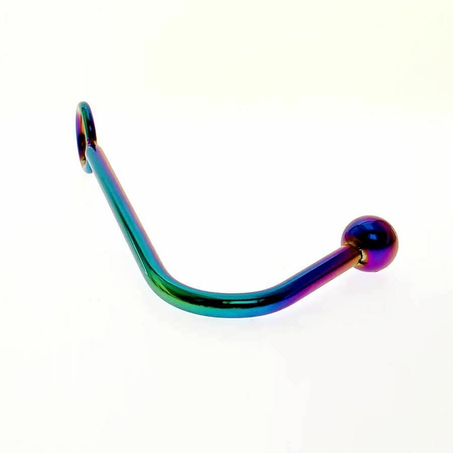 Stainless Steel Metal Rainbow Anal Hook Bdsm Butt Plug Ball Bondage Restraint