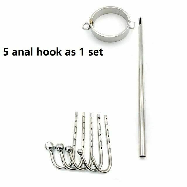 Stainless Steel Collar Slave Posture Bar Anal Hook Bondage Bdsm Restraints Kit