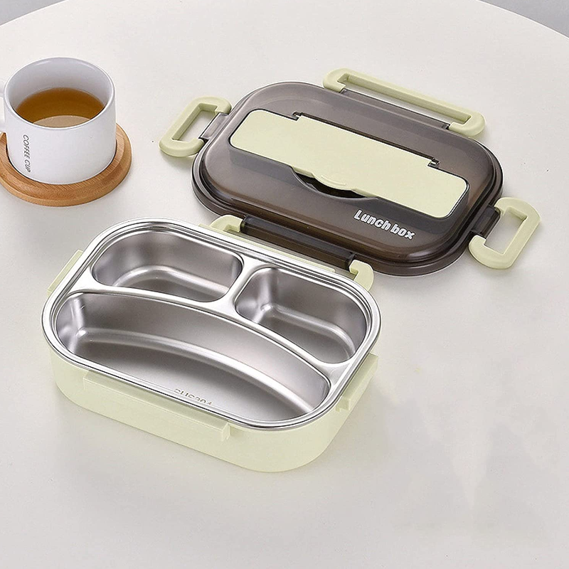 304 Stainless Steel Lunch Box Portable Thermal Insulation Four Grid Leak Proof Adult Office Student School Food Containe