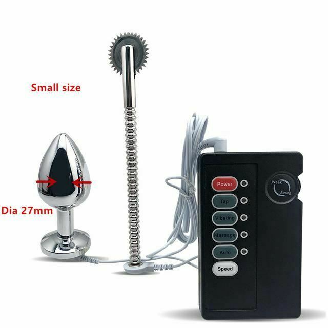 Stainless Steel Anal Plug Wartenberg Wheel Electro Stimulation Bdsm