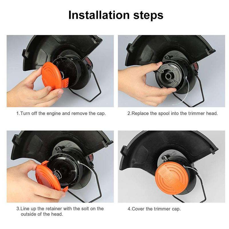 30 Inch Trimmer Line With Replacement Spool Cap Cover Spring For Blackdecker String Trimmers