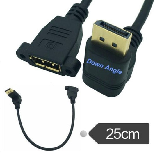 30Cm 90 Degree Up And Down Displayport Male To Female Extension Cable For Pc Hd Tv Projectors Laptop 25Cm Angle