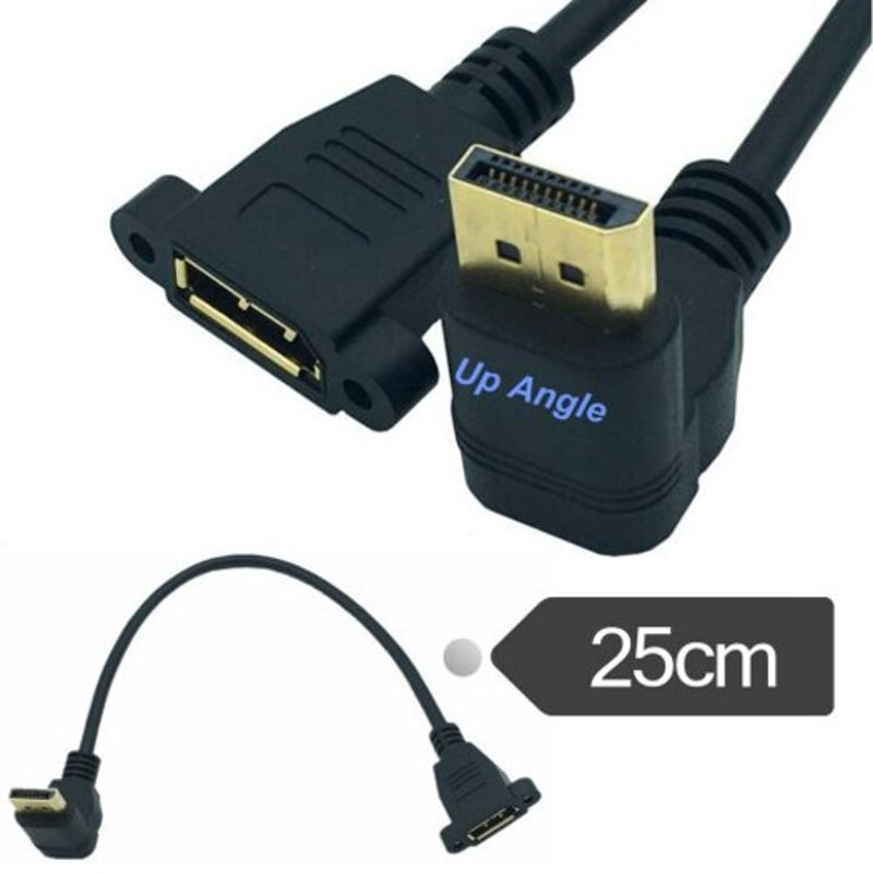 30Cm 90 Degree Up And Down Displayport Male To Female Extension Cable For Pc Hd Tv Projectors Laptop 25Cm Angle