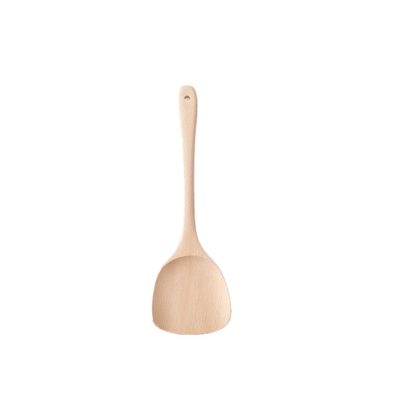 30Cm Natural Wood Spatula Spoon Mixing Holder Non-Stick Shovels Cooking Utensils