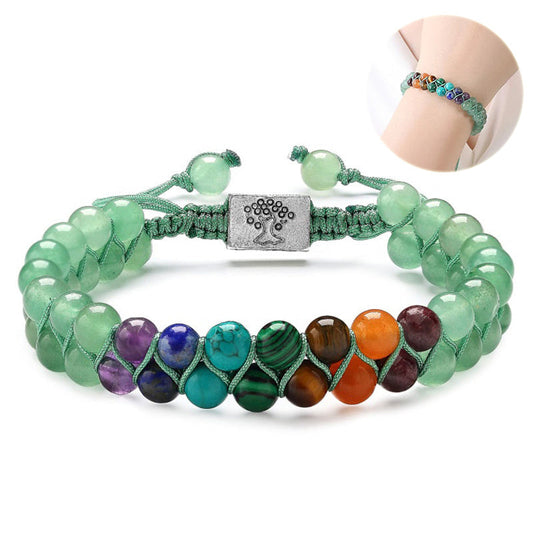 Veile Studios Fashion Jewelry 6Mm 7 Chakra Stone Bead Yoga Meditation Bracelet For Women