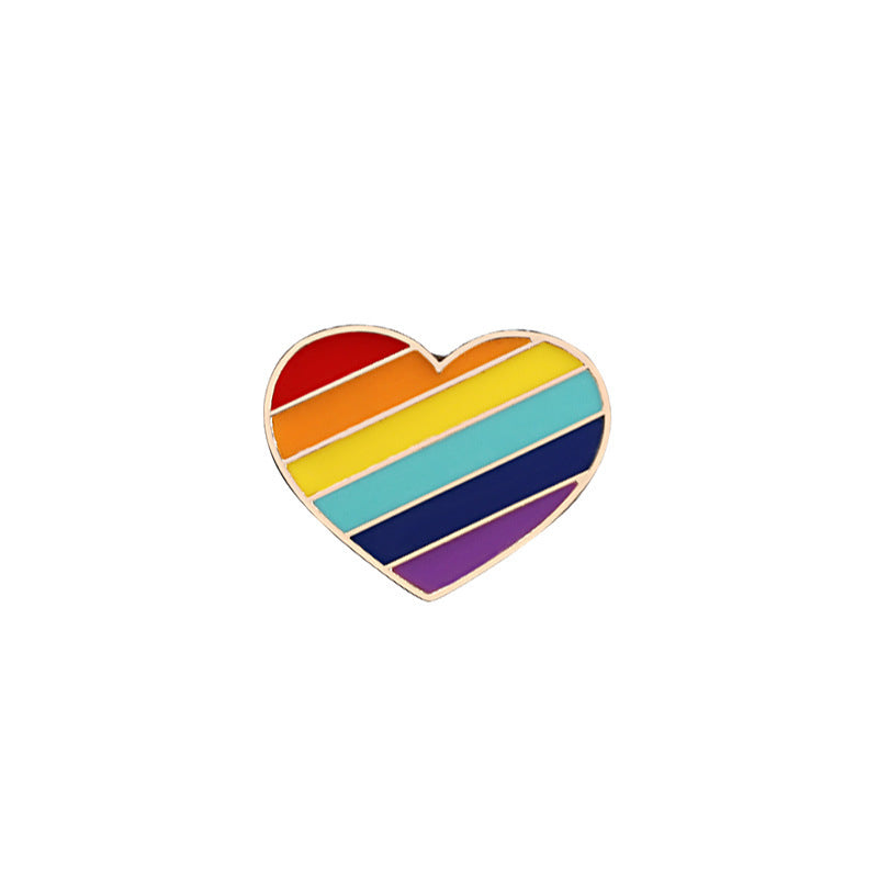 Six Colour Rainbow Corsage Metal Badge Brooch Pin Coat Accessories Jewelry Female