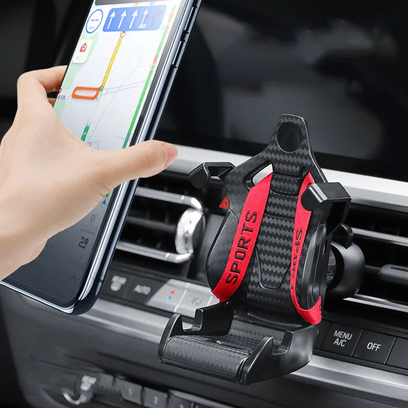 Racing Seat Shape Car Phone Holder Auto Air Vent Mobile Clip Rotatable