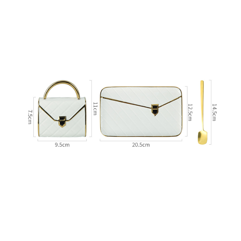 310Ml Novelty Handbag Coffee Cup With Tray