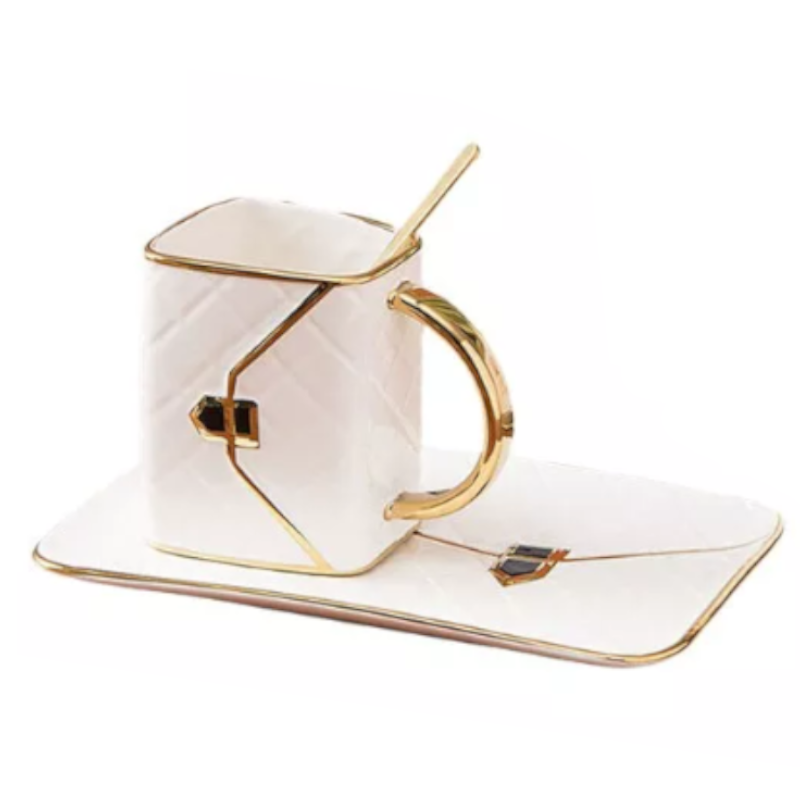 310Ml Novelty Handbag Coffee Cup With Tray