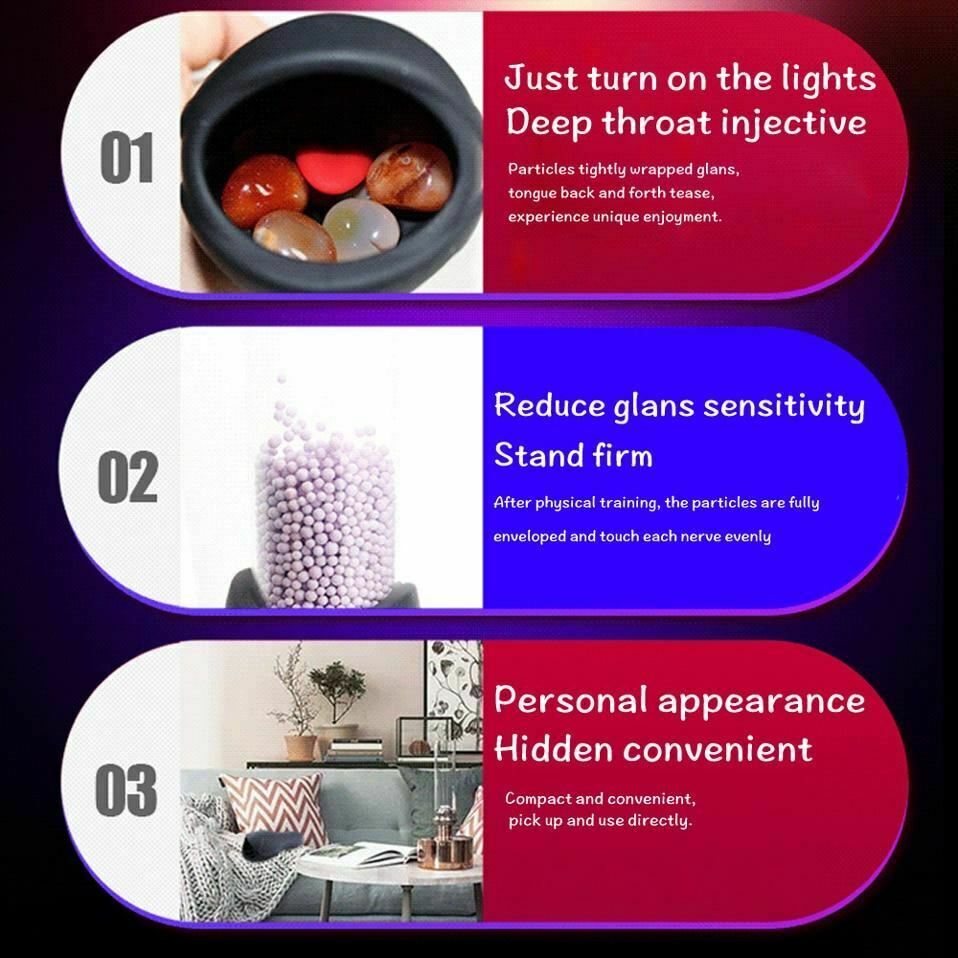Silicone Male Vibrator Oral Sex Masturbation Glans Sensitivity Exercise Men