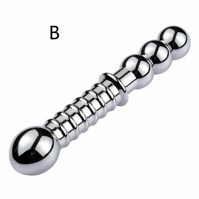 3 Styles Large Metal Anal Beads Butt Plug Dildo Sex Toy