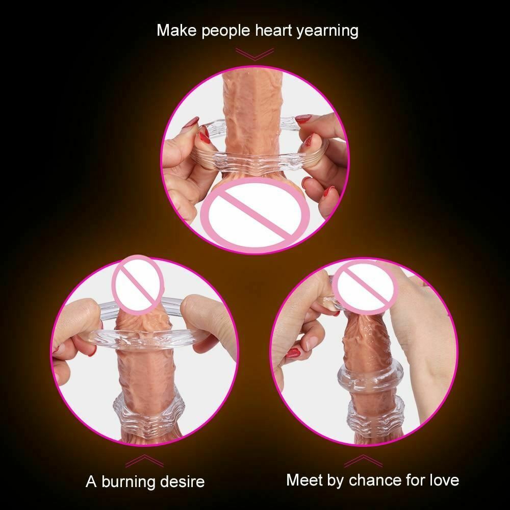 3Pcs Set Clear Penis Rings With Box Silicone Stretchy Cock