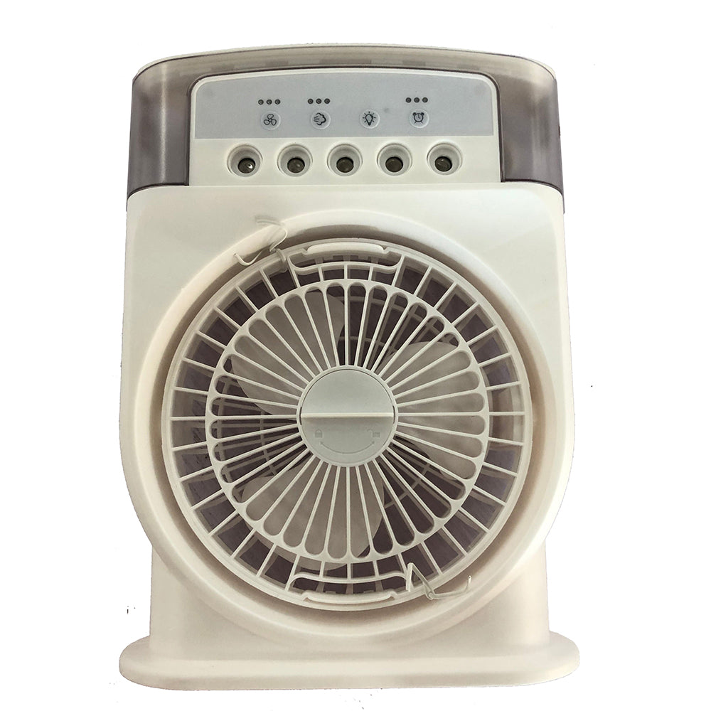Usb Air Conditioner Cooling Fan With 5 Sprays 7 Color Light 600Ml Water Tank Mist Cooler Humidifiers