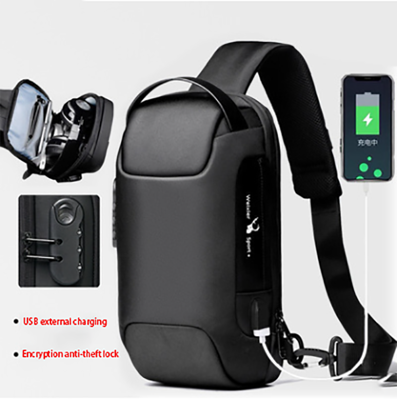 Waterproof Usb Antitheft Bag Men Oxford Crossbody Shoulder Sling Multifunction