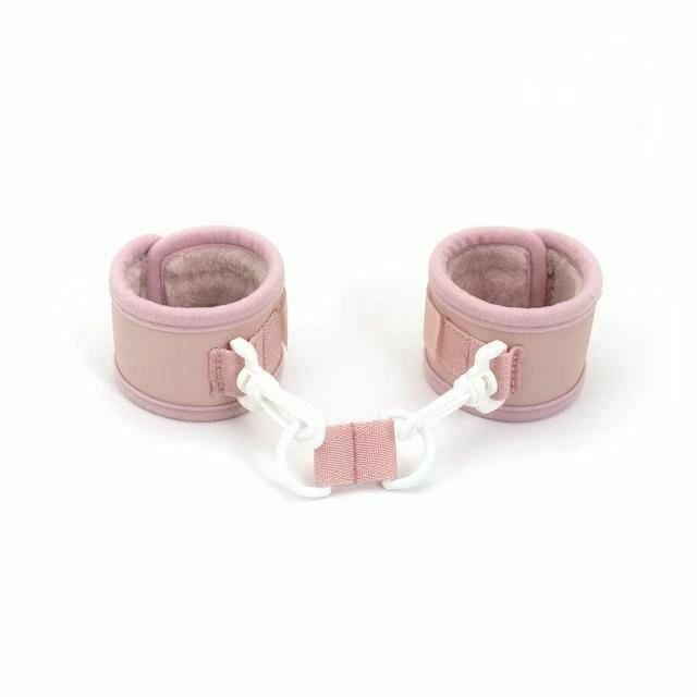 Pink 10Pcs Bdsm Set Collar Nipple Clamps Flogger Cuffs Paddle Rope Blindfold Kit