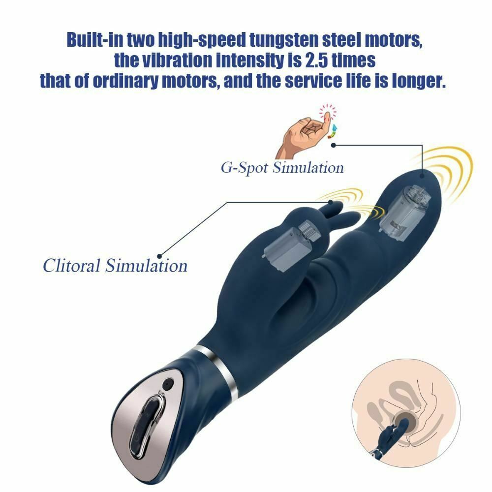 Powerful Blue Rabbit Vibrator Clitoris G Spot Stimulation Waterproof Rechargeable