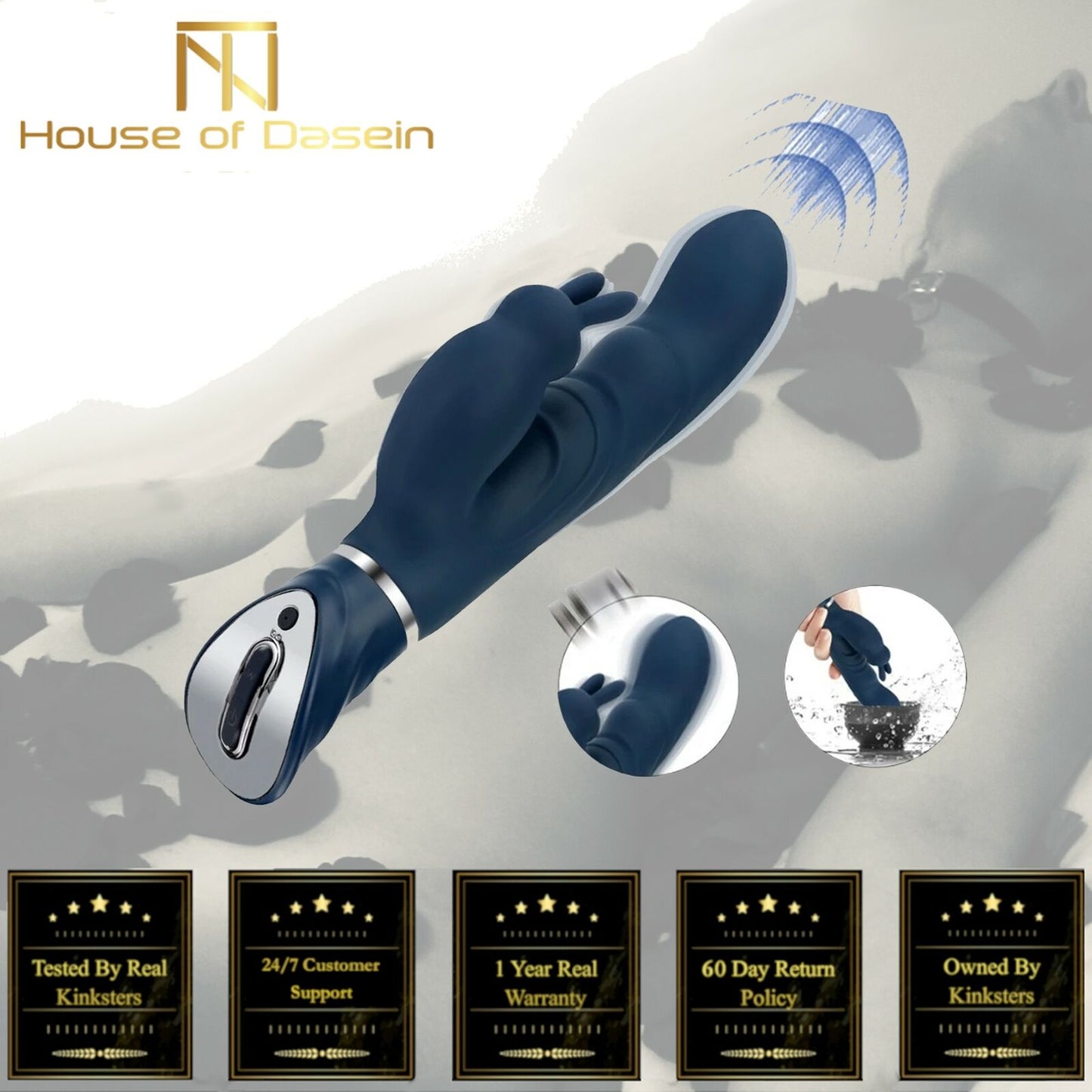 Powerful Blue Rabbit Vibrator Clitoris G Spot Stimulation Waterproof Rechargeable
