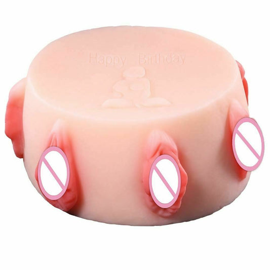 Pussy Birthday Cake Seven Hole Realistic Vagina Male Masturbator Funny Present