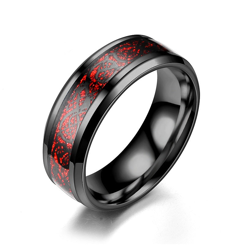 Veile Studios Dragon Pattern Men Stainless Steel Rings Jewellery