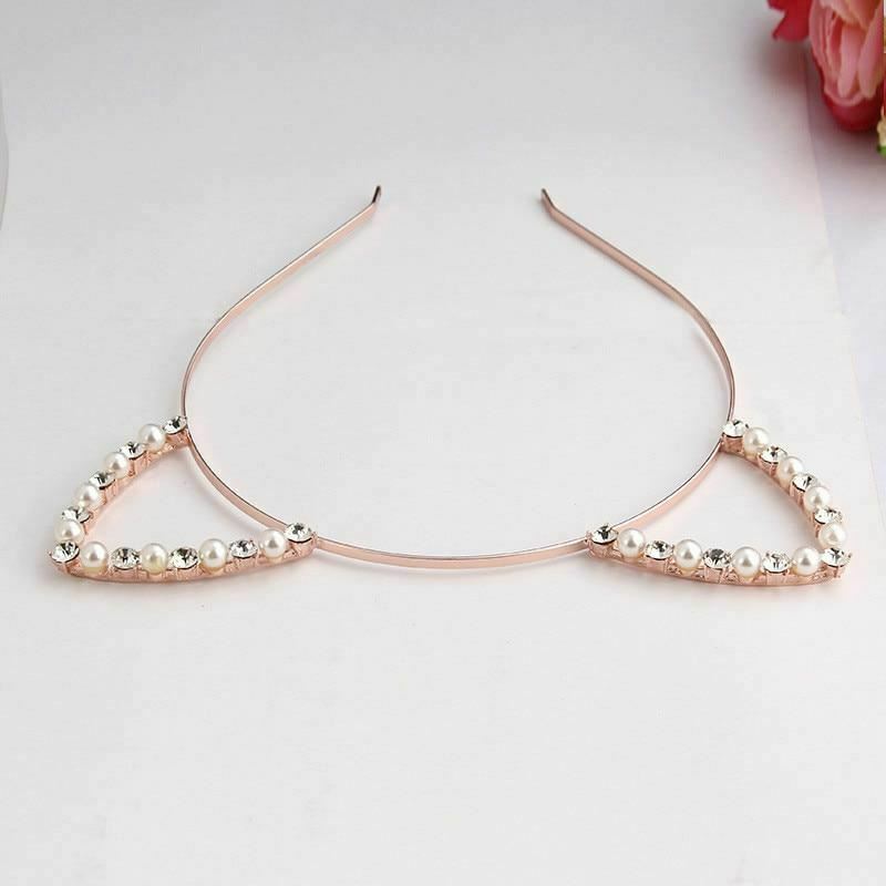 Rhinestone Cat Ear Headband Kitten Pet Play Bdsm Accessories