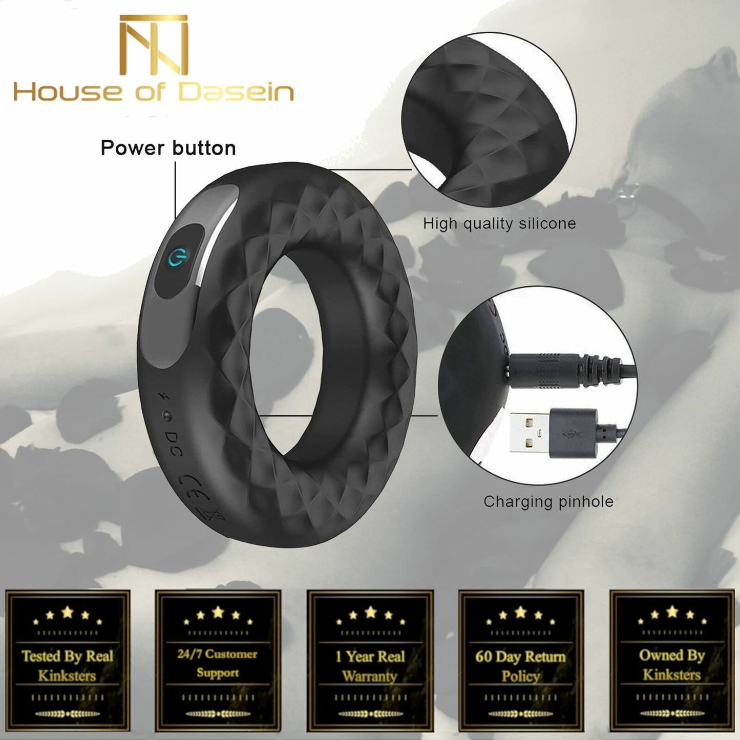 Rechargeable Speed Vibrating Penis Cock Ring Vibrator