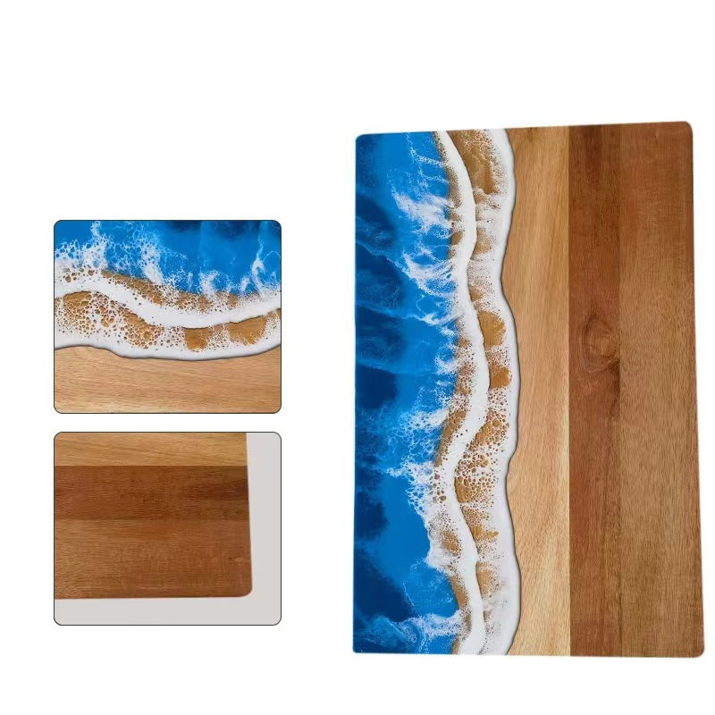 Wood And Resin Cutting Board Ocean Epoxy Serving Cheese
