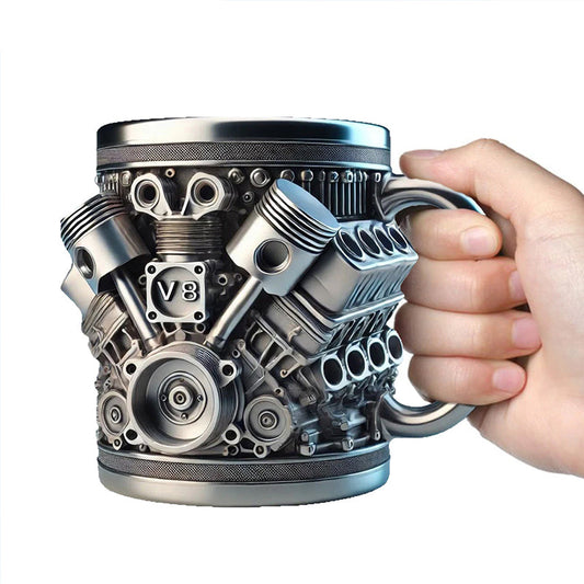 3D Engine Stainless Steel Mug For Coffee Beer Home & Office Fun Accessory