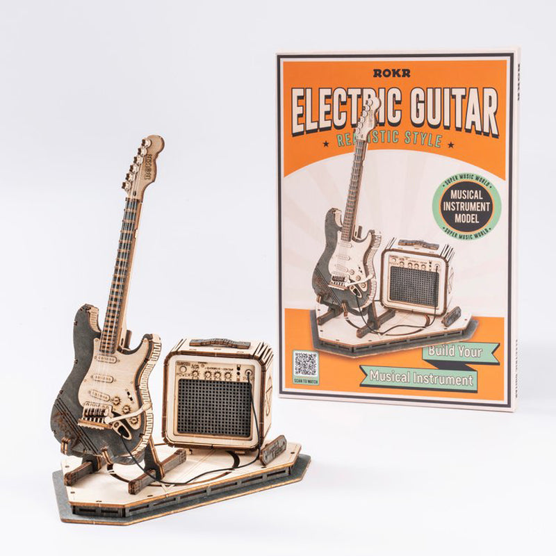 Robotime Rokr Electric Guitar Model Gift For Kids Adult Assembly Creative Toys Building Block Set 3D Wooden Puzzle Tg605