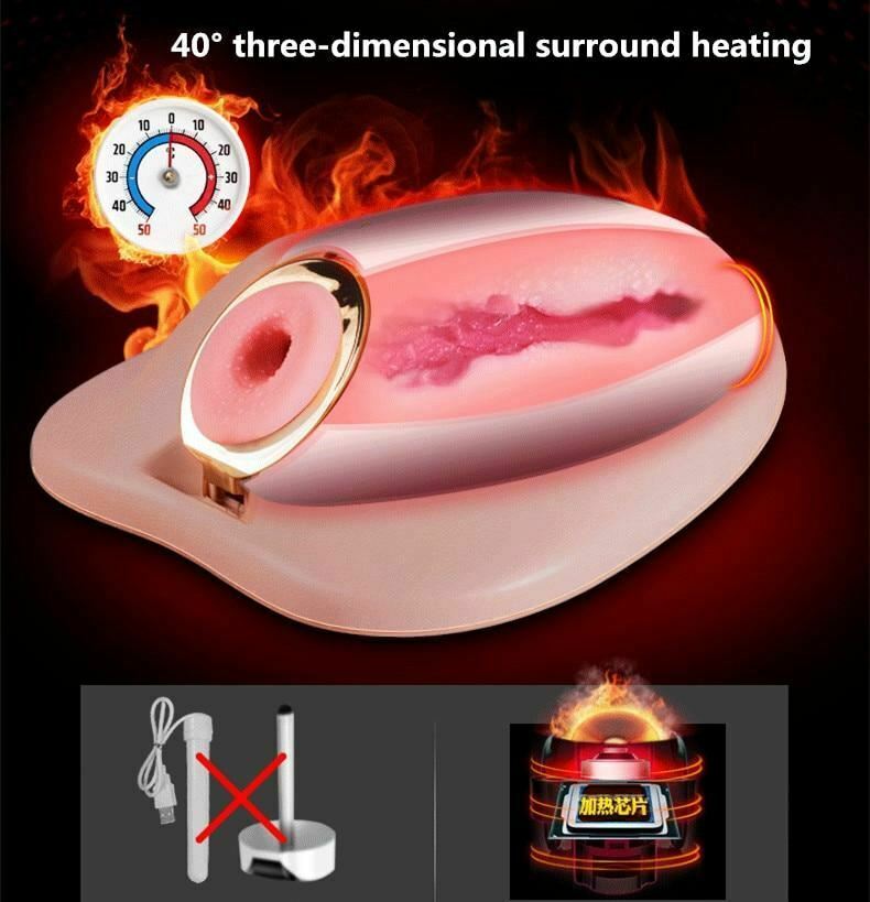 Realistic Male Masturbator Automatic Intelligent Heating Usb Charging Sex Toy Men
