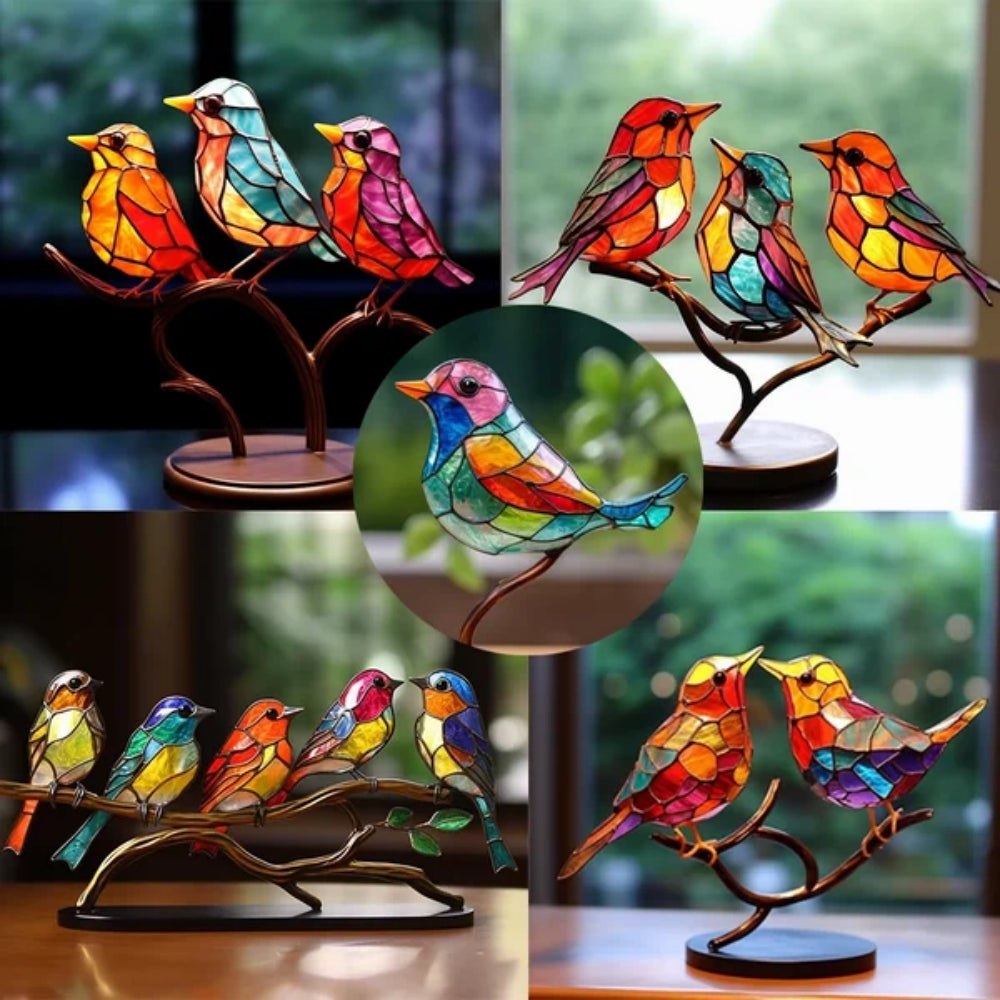 Birds On Branch Desktop Ornaments Home Decor For Bedroom Living Room And Office