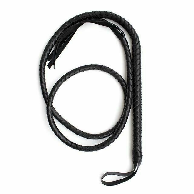 Black Red Snake Whip 210Cm Impact Play Spanking Bondage Kink Fetish
