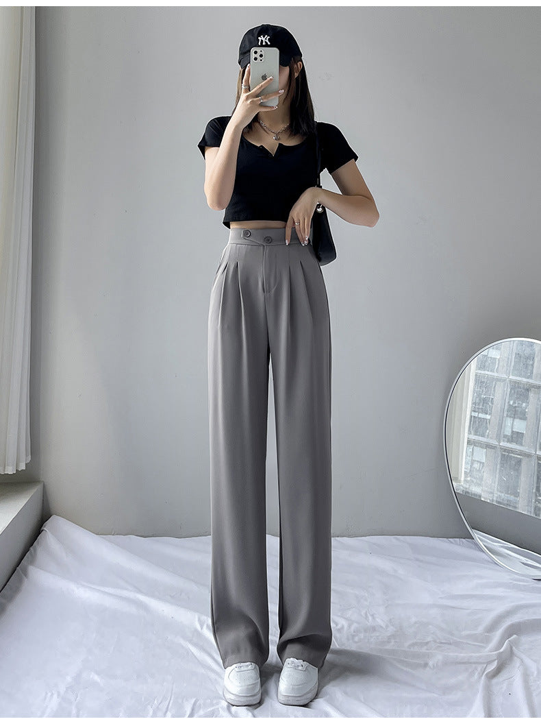 Womens New High Waist Loose Drape Suit Wide Leg Pants Product Information Size