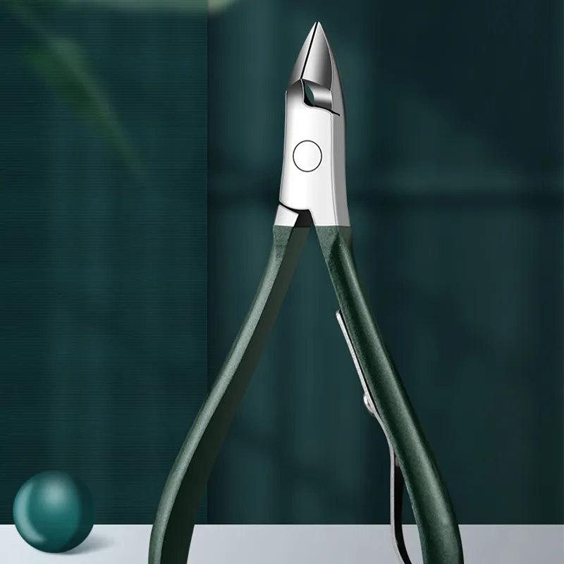 Stainless Steel Nail Clipper Set Grooming Tool With Portable Case Manicure Art Green Nails Cut