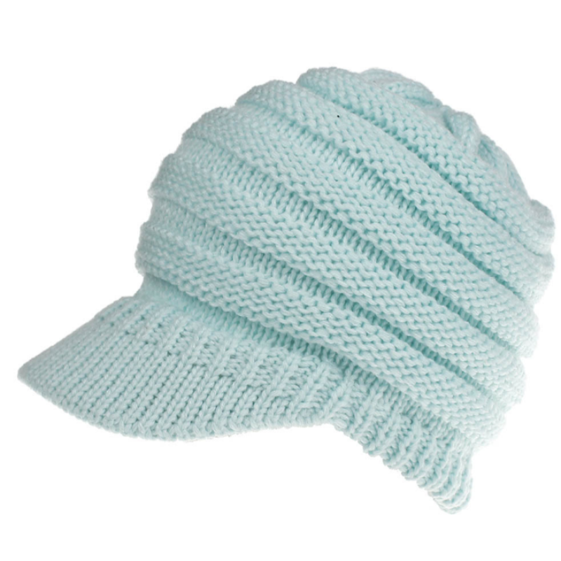 Women Ponytail Beanies Autumn Winter Hats Soft Knitting Caps Warm Ladies Skullies