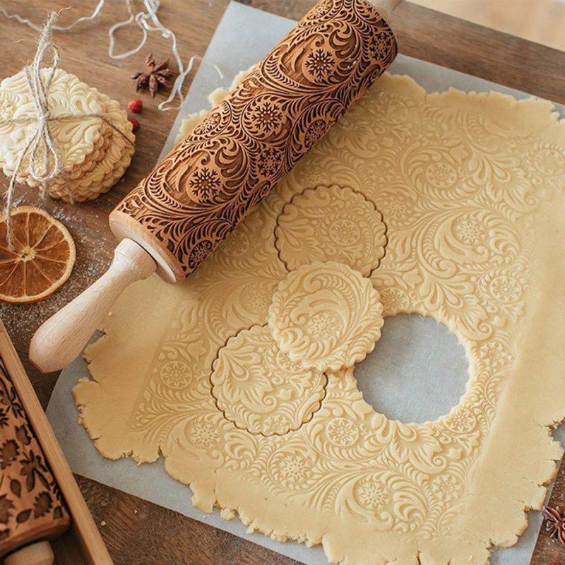 Christmas Snowflake Boho Mandala Printed Rolling Pin