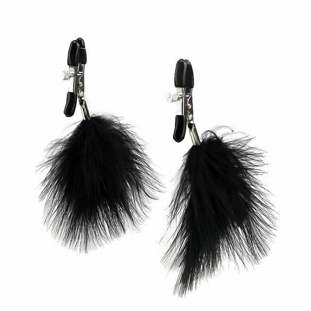 Fluffy Feather Nipple Clamps Breast Bondage Kink Fetish Restraints