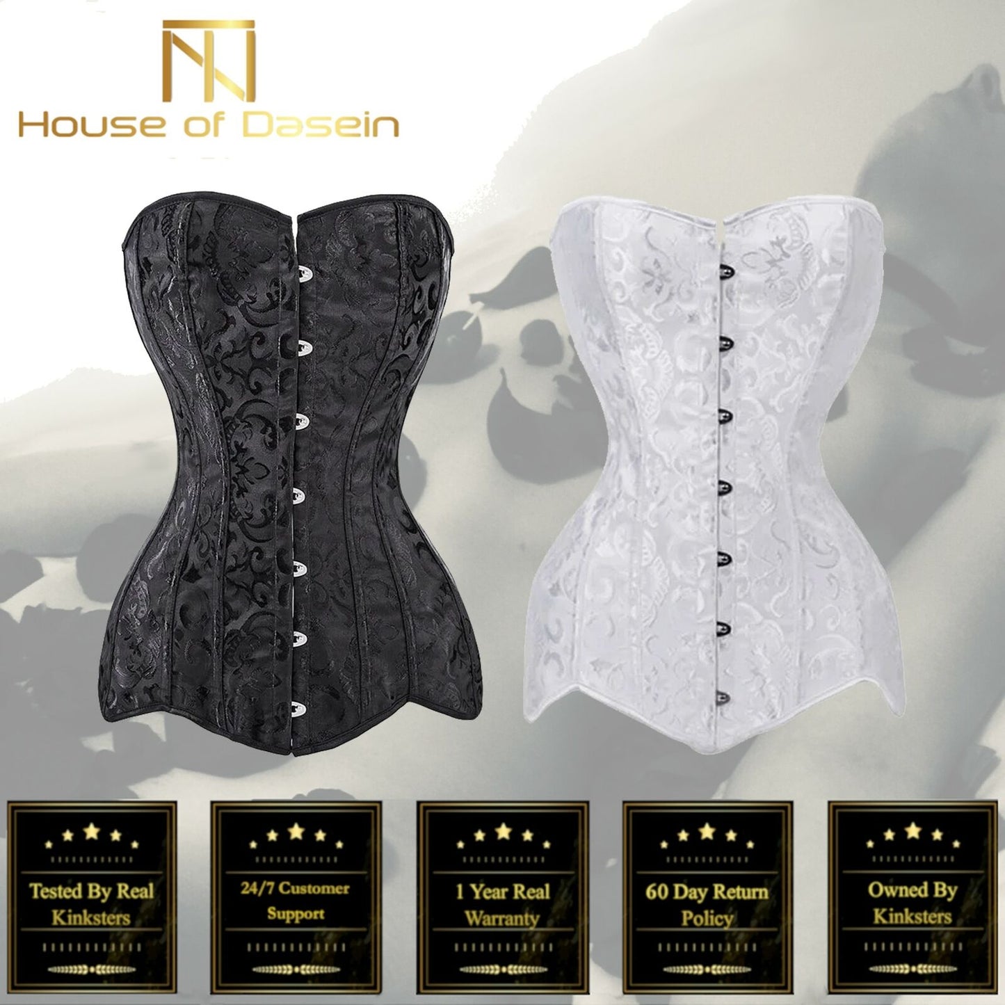 Over Bust Hourglass Body Shaper Corset Black White Long Torso Bdsm Kink Fetish