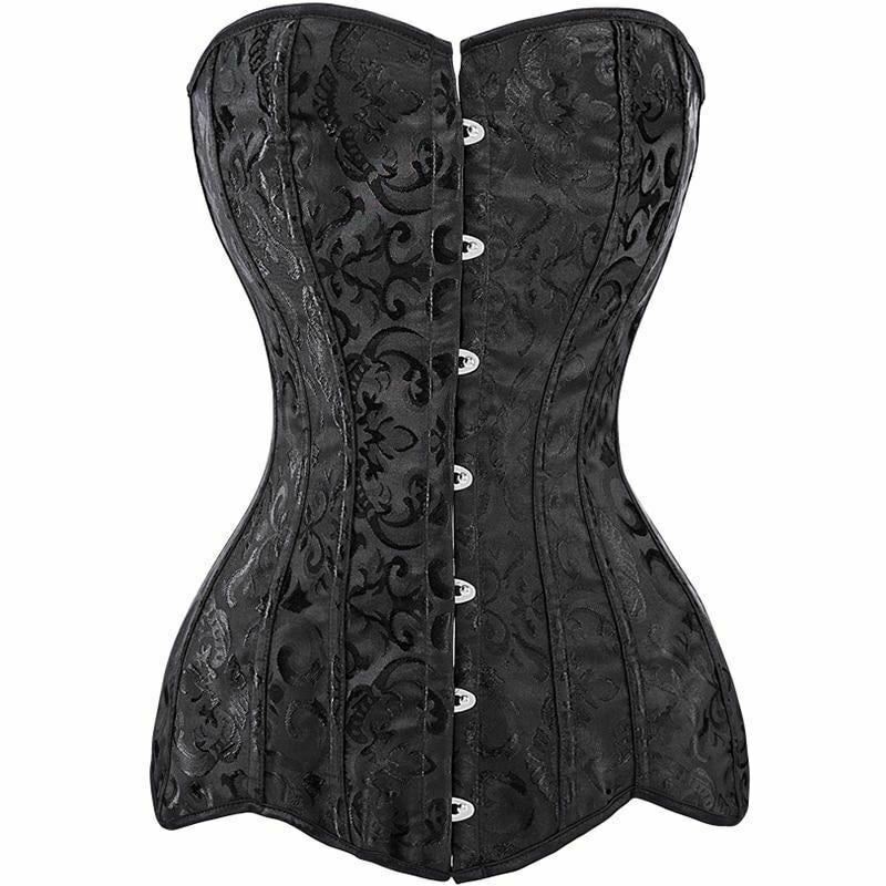 Over Bust Hourglass Body Shaper Corset Black White Long Torso Bdsm Kink Fetish