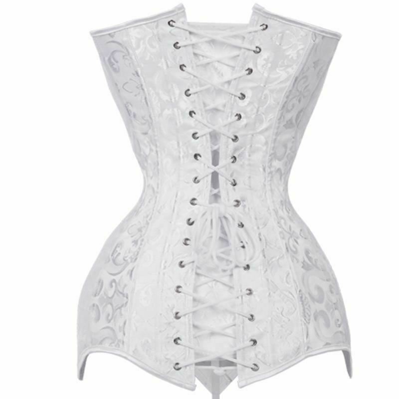 Over Bust Hourglass Body Shaper Corset Black White Long Torso Bdsm Kink Fetish