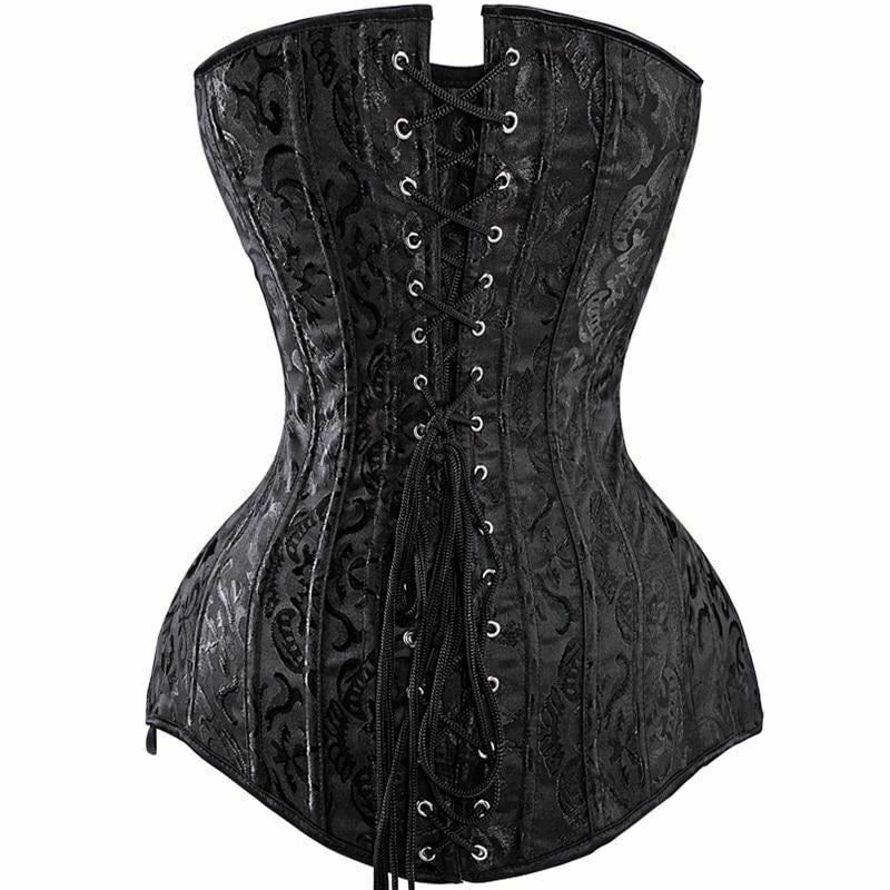 Over Bust Hourglass Body Shaper Corset Black White Long Torso Bdsm Kink Fetish